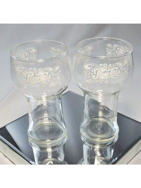 Vintage Pepsi Cola Drinking Glasses Clear Retro16 oz with 1906 Logo - Set of 2